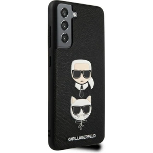 Hurtownia GSM - Etui Karl Lagerfeld KLHCS21FESAKICKCBK Samsung Galaxy S21 FE czarny/black hardcase Saffiano Ikonik Karl&Choupette Head - KLD784BLK - {ean13} - Hurt