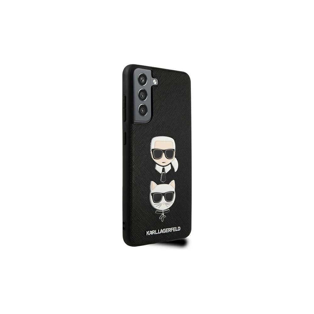 Wholesale Karl Lagerfeld KLHCS21FESAKICKCBK Samsung Galaxy S21 FE black hardcase Saffiano Ikonik Karl&Choupette Head - KLD784BLK - {ean13} - Hurt