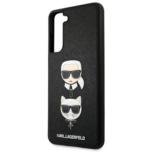 Etui Karl Lagerfeld KLHCS21FESAKICKCBK Samsung Galaxy S21 FE czarny/black hardcase Saffiano Ikonik Karl&Choupette Head