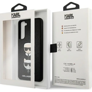 Hurtownia GSM - Etui Karl Lagerfeld KLHCS21FESAKICKCBK Samsung Galaxy S21 FE czarny/black hardcase Saffiano Ikonik Karl&Choupette Head - KLD784BLK - {ean13} - Hurt