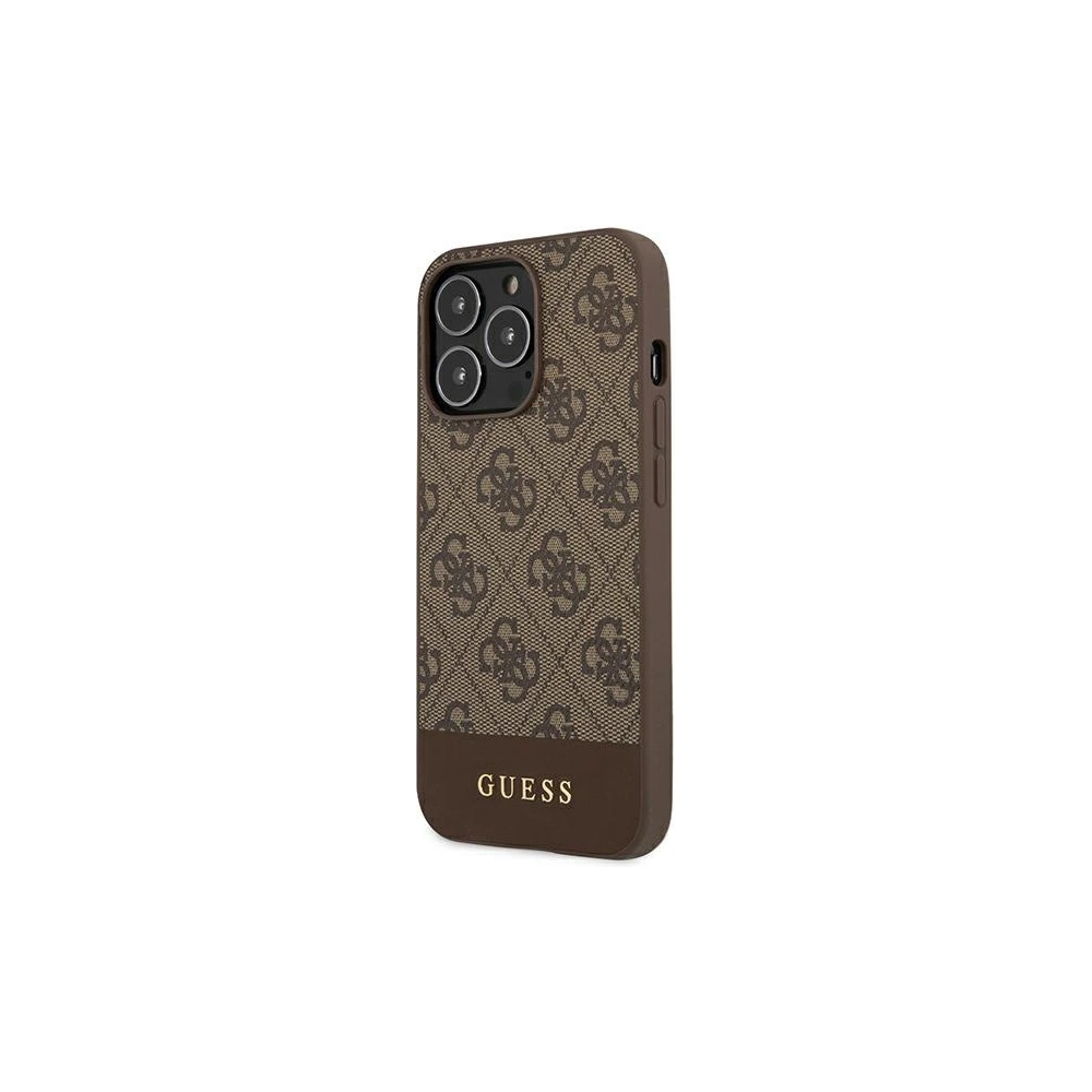 Hurtownia GSM - Etui Guess GUHCP13LG4GLBR Apple iPhone 13 Pro hnědý/brown tvrdý kryt 4G Stripe Collection - GUE1530BR - {ean13} - Hurt