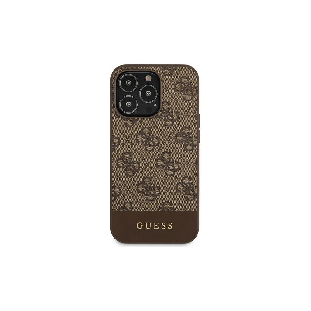 Hurtownia GSM - Etui Guess GUHCP13LG4GLBR Apple iPhone 13 Pro brązowy/brown hard case 4G Stripe Collection - GUE1530BR - {ean13} - Hurt