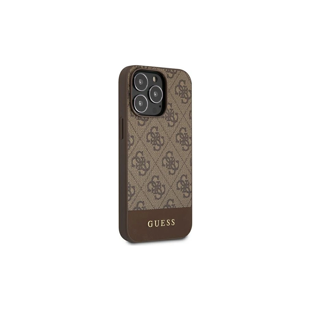 Hurtownia GSM - Etui Guess GUHCP13LG4GLBR Apple iPhone 13 Pro brązowy/brown hard case 4G Stripe Collection - GUE1530BR - {ean13} - Hurt