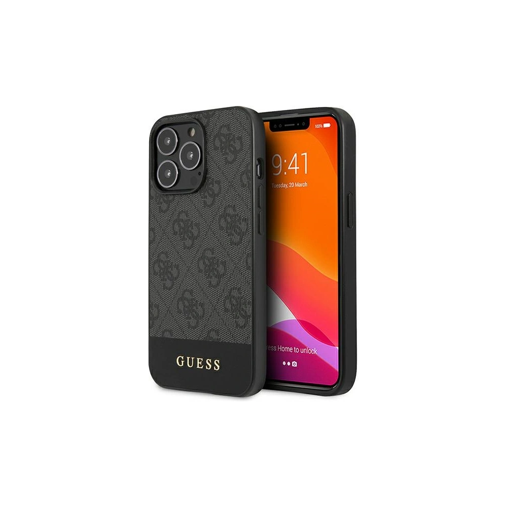 Hurtownia GSM - Etui Guess GUHCP13LG4GLGR Apple iPhone 13 Pro szary/grey hardcase 4G Stripe Collection - GUE1531GRY - {ean13} - Hurt