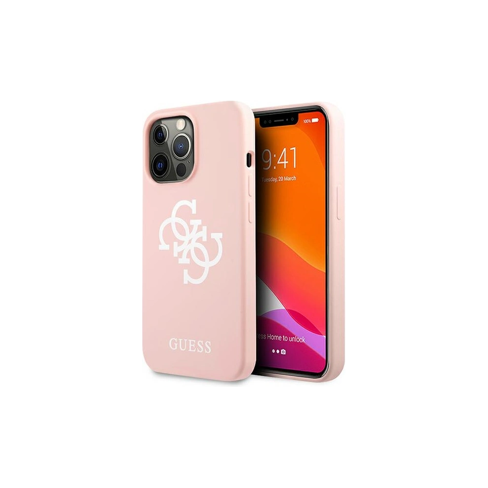 Hurtownia GSM - Etui Guess GUHCP13LLS4GWPI Apple iPhone 13 Pro růžový/pink tvrdý kryt silikon 4G logo - GUE1534PNK - {ean13} - Hurt