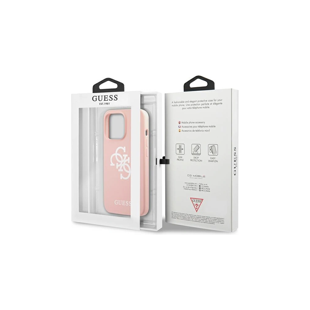 Hurtownia GSM - Etui Guess GUHCP13LLS4GWPI Apple iPhone 13 Pro różowy/pink hard case Silicone 4G Logo - GUE1534PNK - {ean13} - Hurt