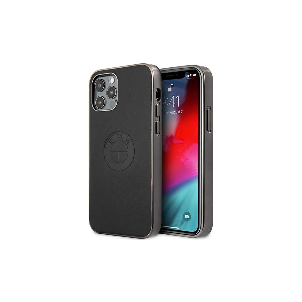 Hurtownia GSM - Etui BMW BMHCP12LREELK Apple iPhone 12 Pro Max czarny/black hardcase Leather Emboss - BMW258BLK - {ean13} - Hurt