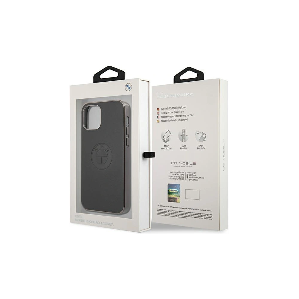 Hurtownia GSM - Etui BMW BMHCP12LREELK Apple iPhone 12 Pro Max czarny/black hardcase Leather Emboss - BMW258BLK - {ean13} - Hurt