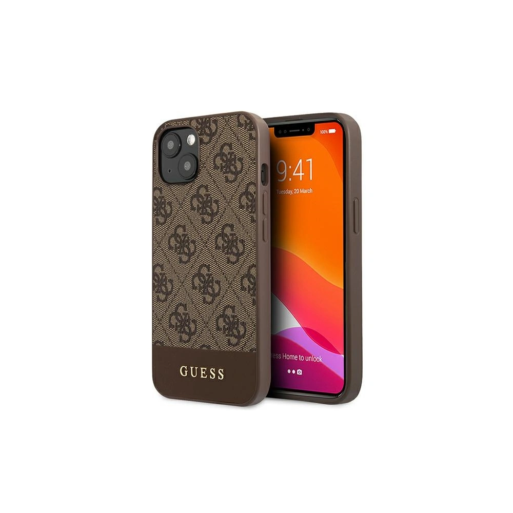 Hurtownia GSM - Etui Guess GUHCP13MG4GLBR Apple iPhone 13 brązowy/brown hard case 4G Stripe Collection - GUE1535BR - {ean13} - Hurt