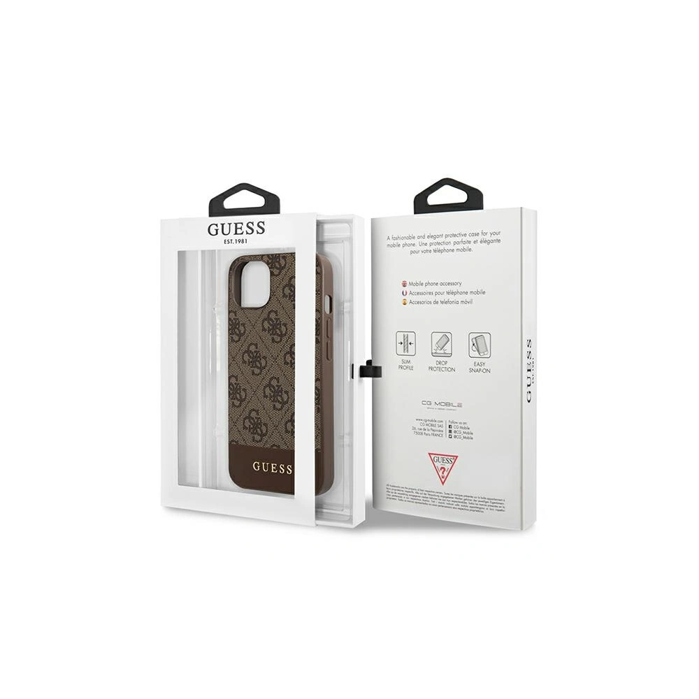Hurtownia GSM - Etui Guess GUHCP13MG4GLBR Apple iPhone 13 brązowy/brown hard case 4G Stripe Collection - GUE1535BR - {ean13} - Hurt