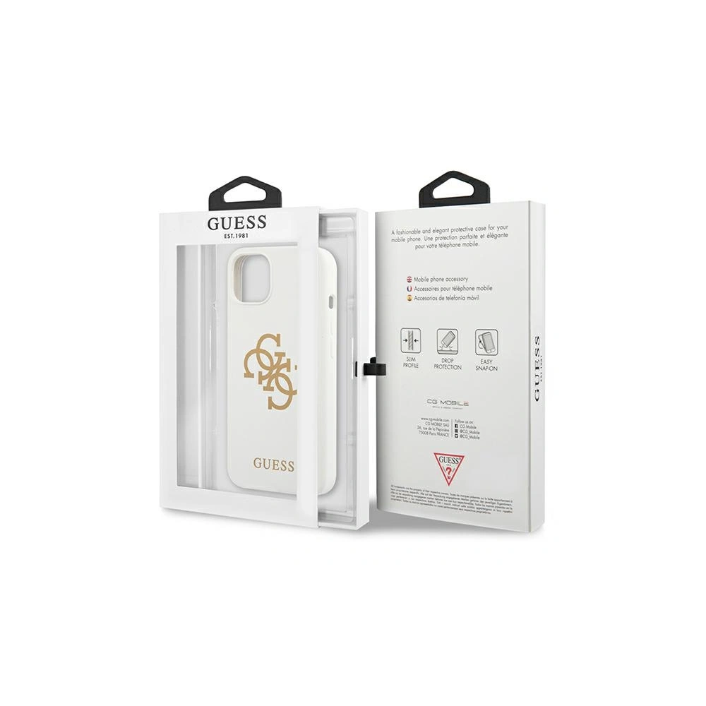 Hurtownia GSM - Etui Guess GUHCP13MLS4GGWH Apple iPhone 13 biały/white hard case Silicone 4G Logo - GUE1537WHT - {ean13} - Hurt