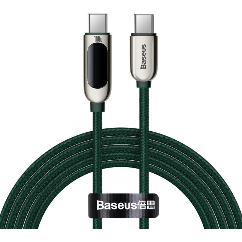 Hurtownia Baseus - 6953156206601 - BSU2996GRN - Kabel USB-C do USB-C Baseus Display, 100W, 2m (zielony) - B2B homescreen