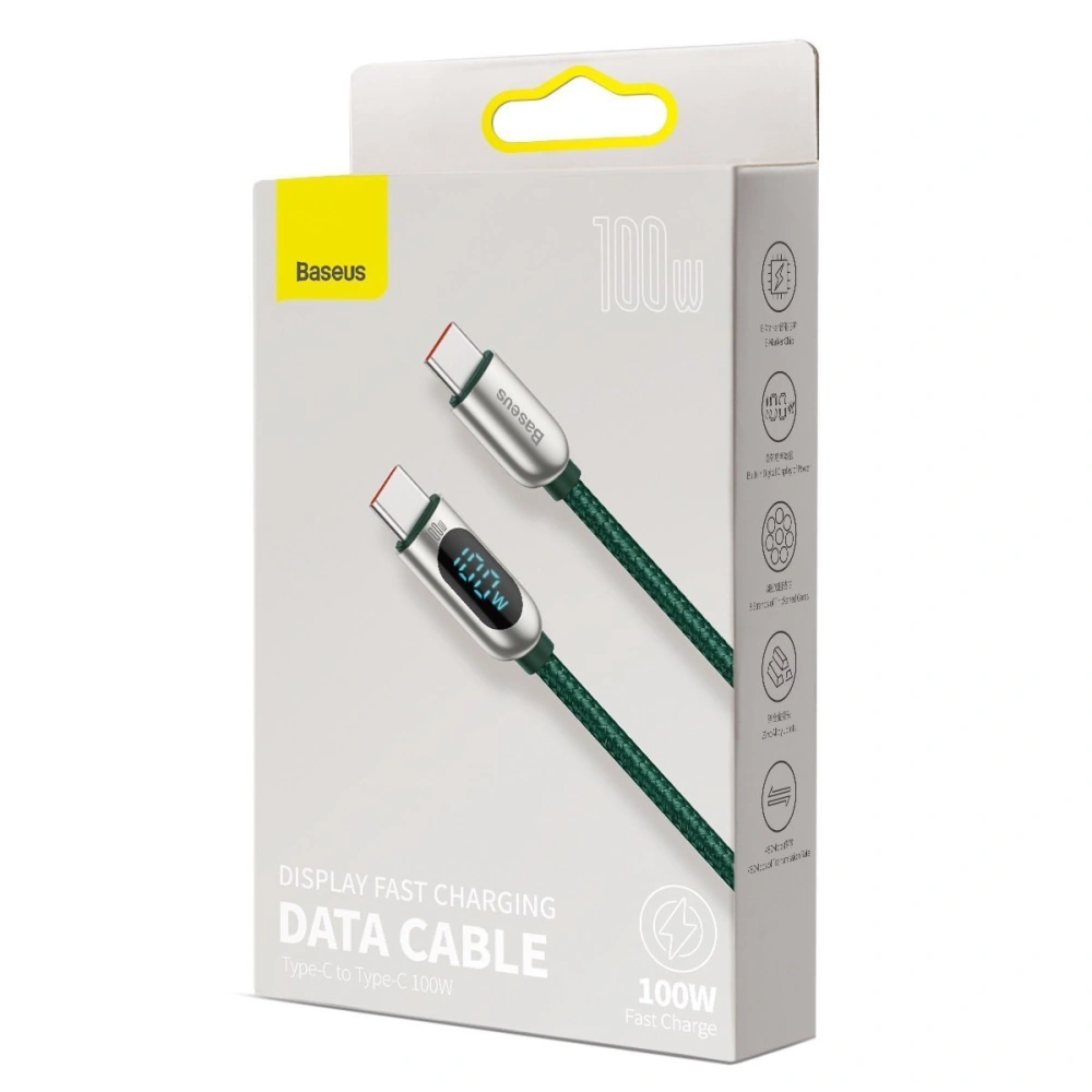 Hurtownia GSM - Kabel USB-C do USB-C Baseus Display, 100W, 2m (zelený) - BSU2996GRN - {ean13} - Hurt