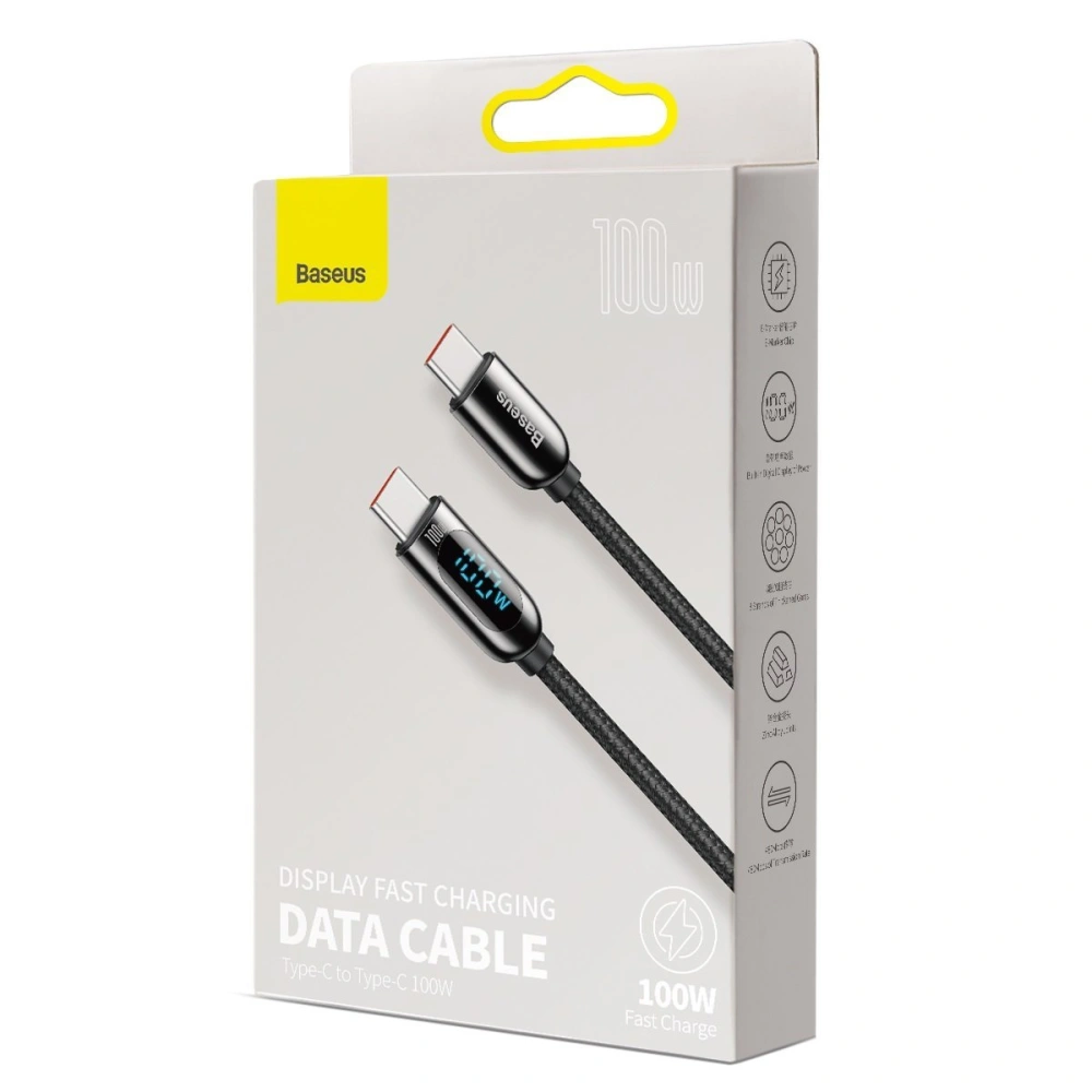 Hurtownia GSM - Kabel USB-C do USB-C Baseus Display, 100W, 2m (černý) - BSU2997BLK - {ean13} - Hurt