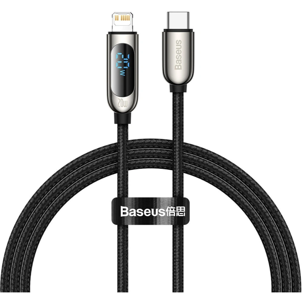 Hurtownia GSM - Kabel USB-C do Lightning Baseus Display, PD, 20W, 1m (czarny) - BSU2998BLK - {ean13} - Hurt