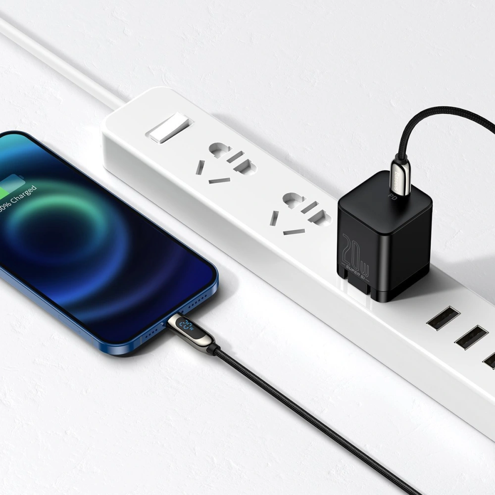 Hurtownia GSM - Kabel USB-C do Lightning Baseus Display, PD, 20W, 1m (czarny) - BSU2998BLK - {ean13} - Hurt