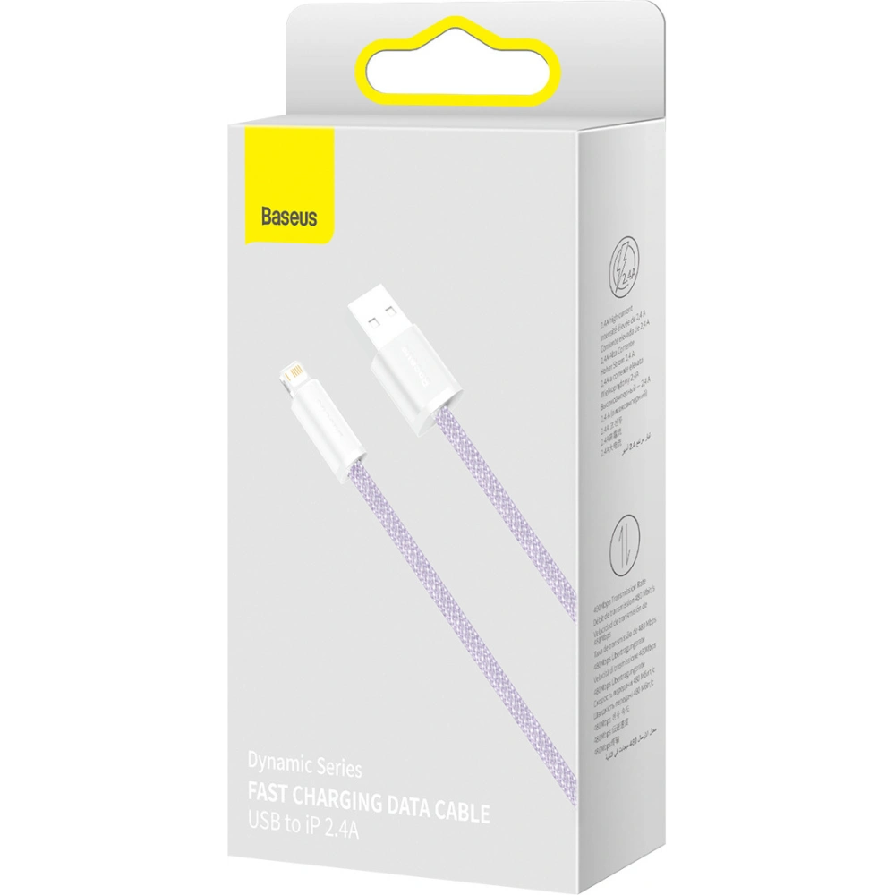 Hurtownia GSM - Kabel USB do Lightning Baseus Dynamic, 2.4A, 2m (Fioletowy) - BSU3001PRP - {ean13} - Hurt