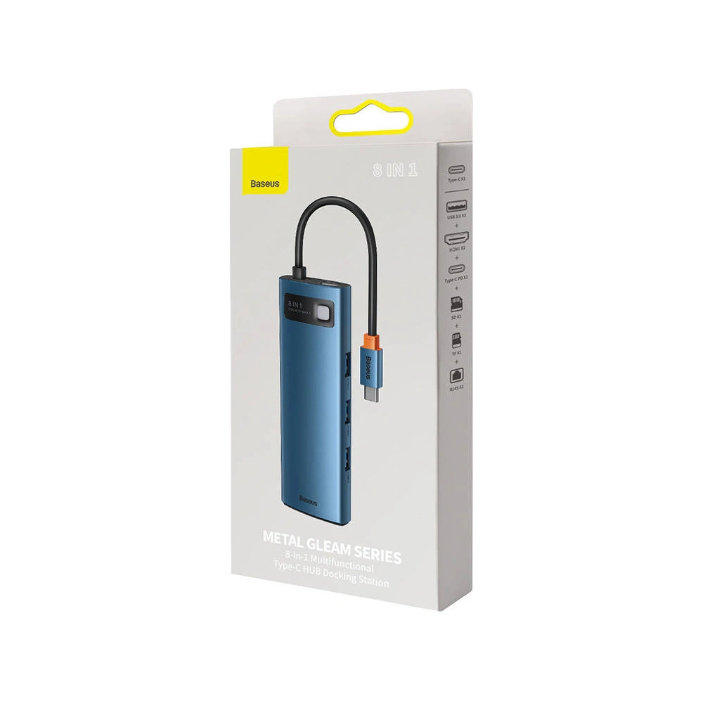 Hurtownia GSM - Adaptér 8v1 Baseus Hub USB-C na 3x USB 3.0 + HDMI + USB-C PD 4K HD - BSU3008 - {ean13} - Hurt