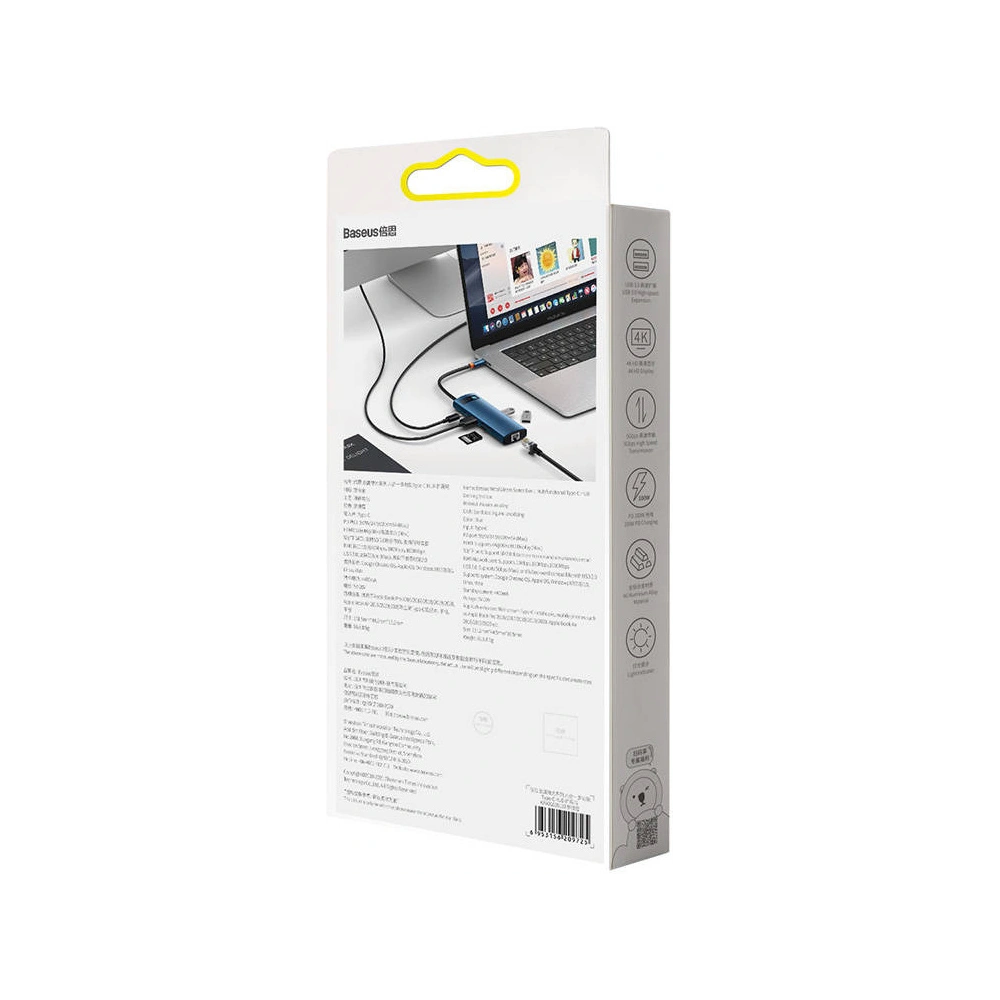 Hurtownia GSM - Adaptér 8v1 Baseus Hub USB-C na 3x USB 3.0 + HDMI + USB-C PD 4K HD - BSU3008 - {ean13} - Hurt