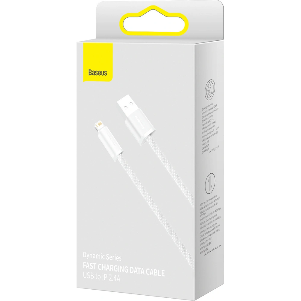 Hurtownia GSM - Kabel USB do Lightning Baseus Dynamic, 2.4A, 1m (biały) - BSU3009WHT - {ean13} - Hurt