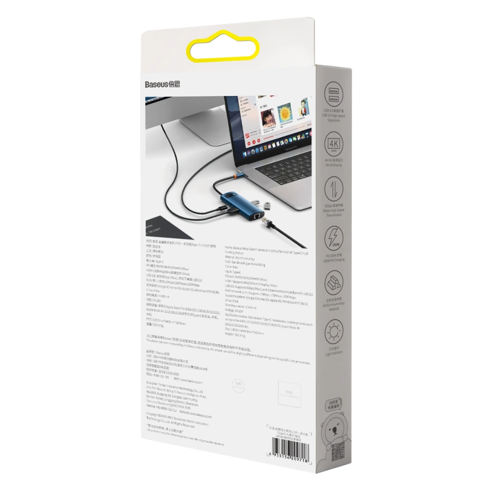 Hurtownia GSM - Adapter 6w1 Baseus Hub USB-C na 3x USB 3.0 + HDMI + USB-C PD 4K HD - BSU3010 - {ean13} - Hurt