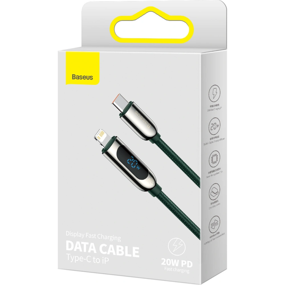Hurtownia GSM - Kabel USB-C do Lightning Baseus Display, PD, 20W, 1m (zielony) - BSU3012GRN - {ean13} - Hurt