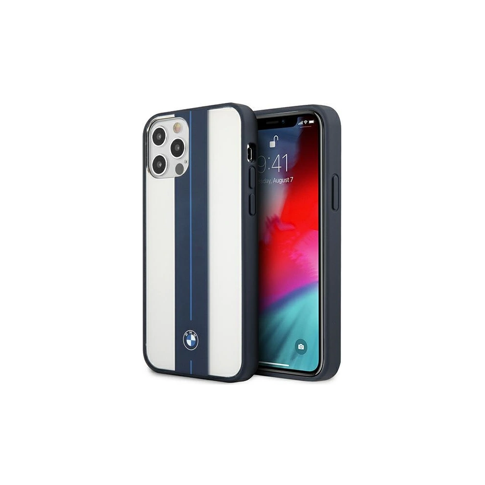 Wholesale BMW BMHCP12MPCUMRSTNA Apple iPhone 12/12 Pro transparent hardcase Middle Stripe Navy - BMW261CL - {ean13} - Hurt