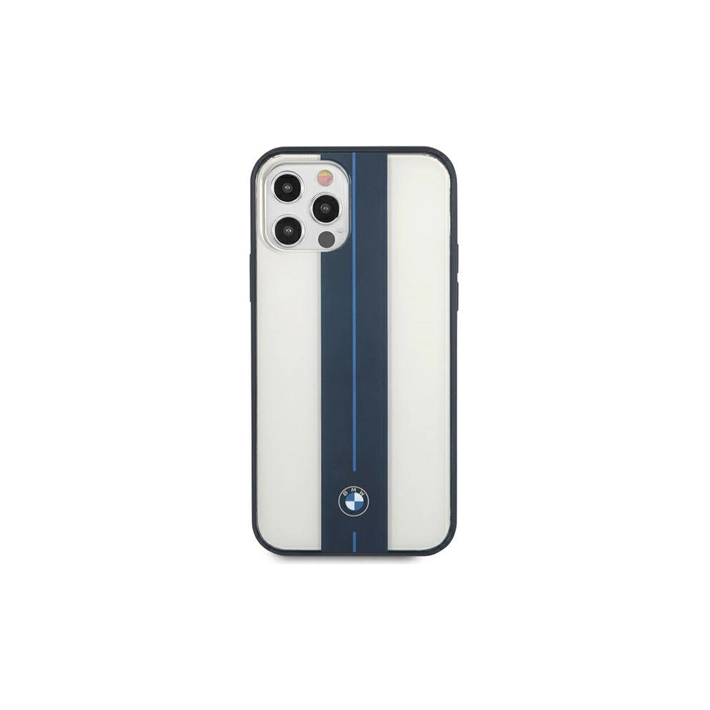 Hurtownia GSM - Etui BMW BMHCP12MPCUMRSTNA Apple iPhone 12/12 Pro transparent hardcase Middle Stripe Navy - BMW261CL - {ean13} - Hurt