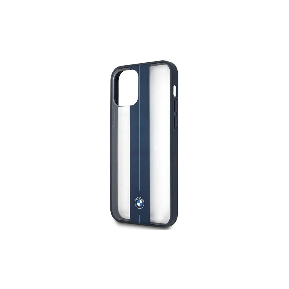 Hurtownia GSM - Etui BMW BMHCP12MPCUMRSTNA Apple iPhone 12/12 Pro transparent hardcase Middle Stripe Navy - BMW261CL - {ean13} - Hurt