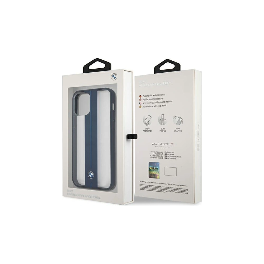 Hurtownia GSM - Etui BMW BMHCP12MPCUMRSTNA Apple iPhone 12/12 Pro transparent hardcase Middle Stripe Navy - BMW261CL - {ean13} - Hurt