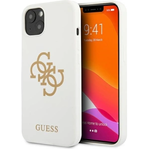 Hurtownia GSM - Etui Guess GUHCP13SLS4GGWH Apple iPhone 13 mini biały/white hard case Silicone 4G Logo - GUE1541WHT - {ean13} - Hurt