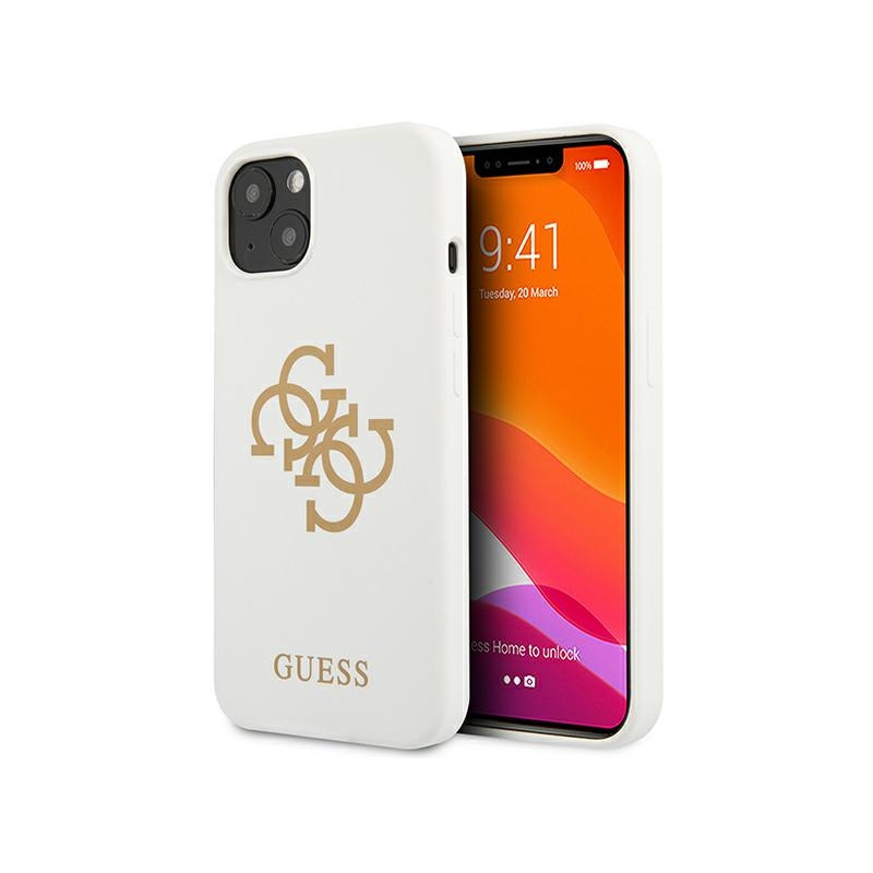 Hurtownia Guess - 3666339024277 - GUE1541WHT - Etui Guess GUHCP13SLS4GGWH Apple iPhone 13 mini biały/white hard case Silicone 4G Logo - B2B homescreen