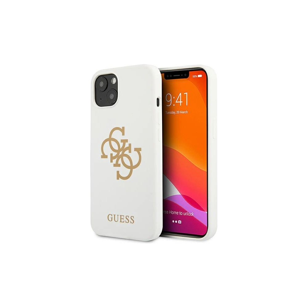 Hurtownia GSM - Etui Guess GUHCP13SLS4GGWH Apple iPhone 13 mini bílý/white hard case Silicone 4G Logo - GUE1541WHT - {ean13} - Hurt