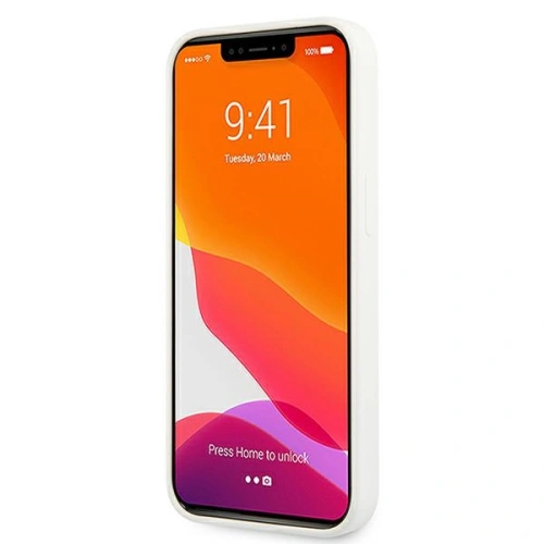 Etui Guess GUHCP13SLS4GGWH Apple iPhone 13 mini biały/white hard case Silicone 4G Logo