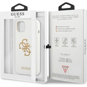 Hurtownia GSM - Etui Guess GUHCP13SLS4GGWH Apple iPhone 13 mini biały/white hard case Silicone 4G Logo - GUE1541WHT - {ean13} - Hurt