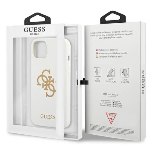 Etui Guess GUHCP13SLS4GGWH Apple iPhone 13 mini biały/white hard case Silicone 4G Logo