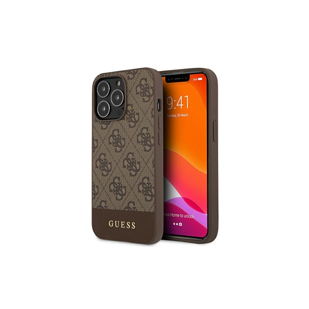 Hurtownia GSM - Etui Guess GUHCP13XG4GLBR Apple iPhone 13 Pro Max hnědý/brown tvrdý obal 4G Stripe Collection - GUE1543BR - {ean13} - Hurt