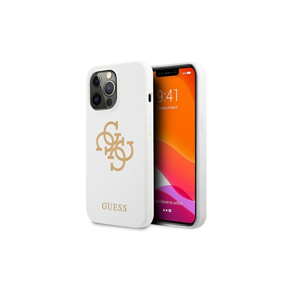 Wholesale Guess GUHCP13XLS4GGWH Apple iPhone 13 Pro Max white hard case Silicone 4G Logo - GUE1546WHT - {ean13} - Hurt