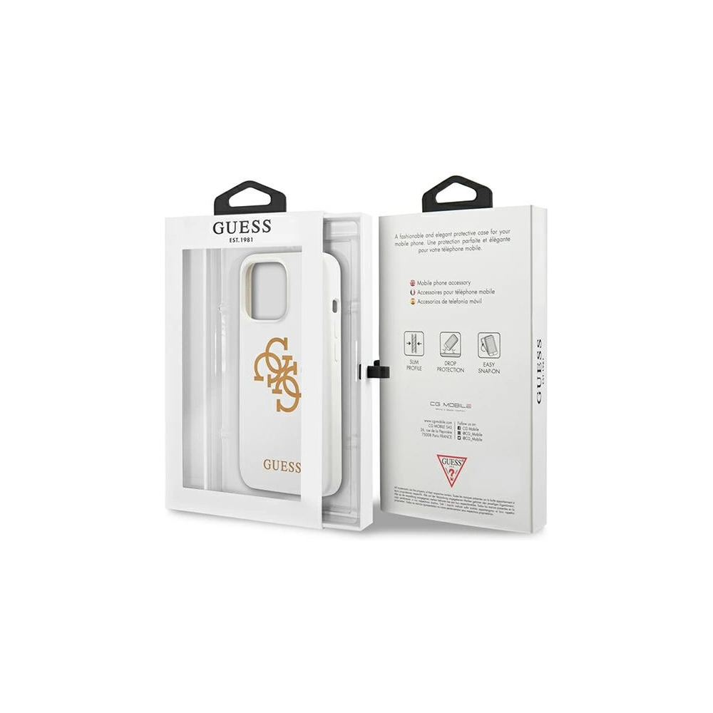 Wholesale Guess GUHCP13XLS4GGWH Apple iPhone 13 Pro Max white hard case Silicone 4G Logo - GUE1546WHT - {ean13} - Hurt