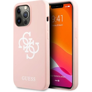 Etui Guess GUHCP13XLS4GWPI Apple iPhone 13 Pro Max różowy/pink hard case Silicone 4G Logo