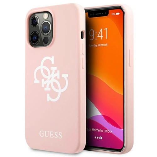 Etui Guess GUHCP13XLS4GWPI Apple iPhone 13 Pro Max różowy/pink hard case Silicone 4G Logo