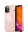 Guess GUHCP13XLS4GWPI Apple iPhone 13 Pro Max pink hard case Silicone 4G Logo