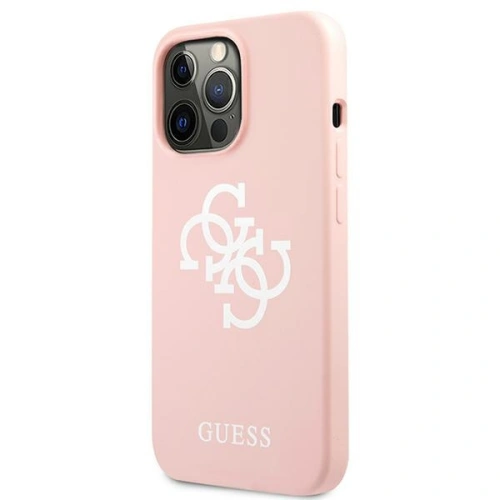 Etui Guess GUHCP13XLS4GWPI Apple iPhone 13 Pro Max różowy/pink hard case Silicone 4G Logo
