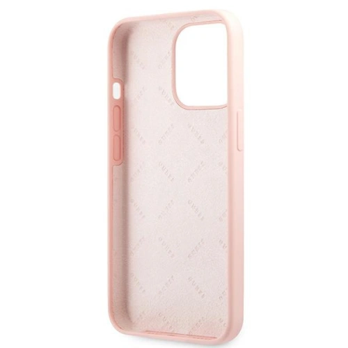 Etui Guess GUHCP13XLS4GWPI Apple iPhone 13 Pro Max różowy/pink hard case Silicone 4G Logo