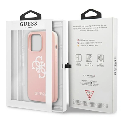 Etui Guess GUHCP13XLS4GWPI Apple iPhone 13 Pro Max różowy/pink hard case Silicone 4G Logo