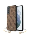 Etui Guess GUHCS21FEGF4GBR Samsung Galaxy S21 FE hnědý/brown tvrdý obal 4G Charms Collection