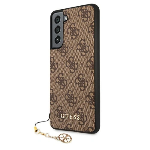 Etui Guess GUHCS21FEGF4GBR Samsung Galaxy S21 FE brązowy/brown hard case 4G Charms Collection