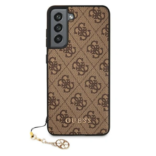 Etui Guess GUHCS21FEGF4GBR Samsung Galaxy S21 FE brązowy/brown hard case 4G Charms Collection