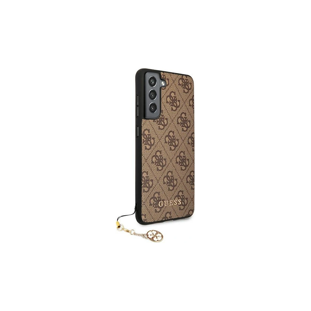 Wholesale Guess GUHCS21FEGF4GBR Samsung Galaxy S21 FE brown hard case 4G Charms Collection - GUE1549BR - {ean13} - Hurt