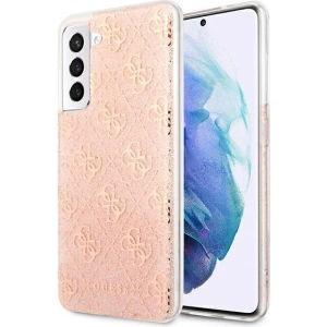 Etui Guess GUHCS21FEPCU4GLPI Samsung Galaxy S21 FE różowy/pink hard case 4G Glitter